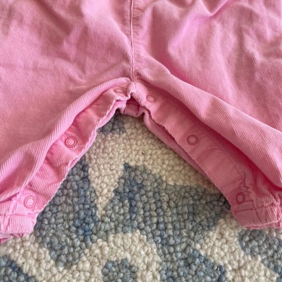 vintage carters baby pink ruffle romper with embroidery and floral applique 6M - Picture 7 of 11